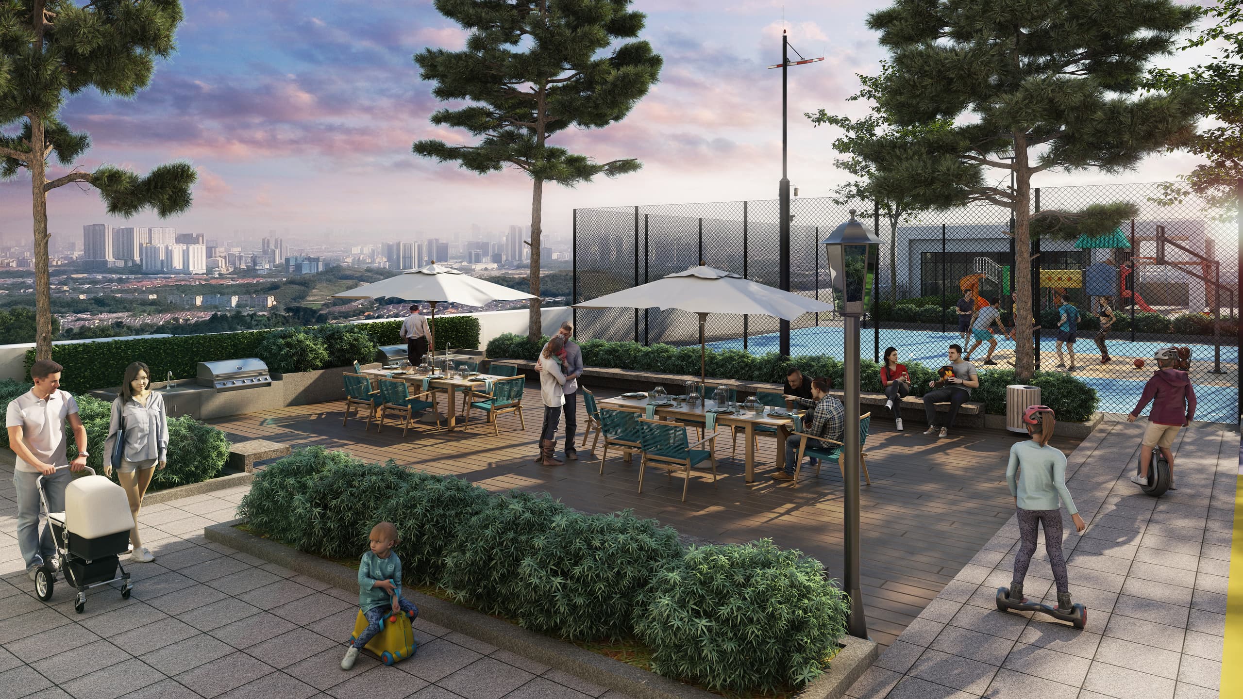 KIMORI iconic tower — reinforced concrete silhouette on the Serdang skyline