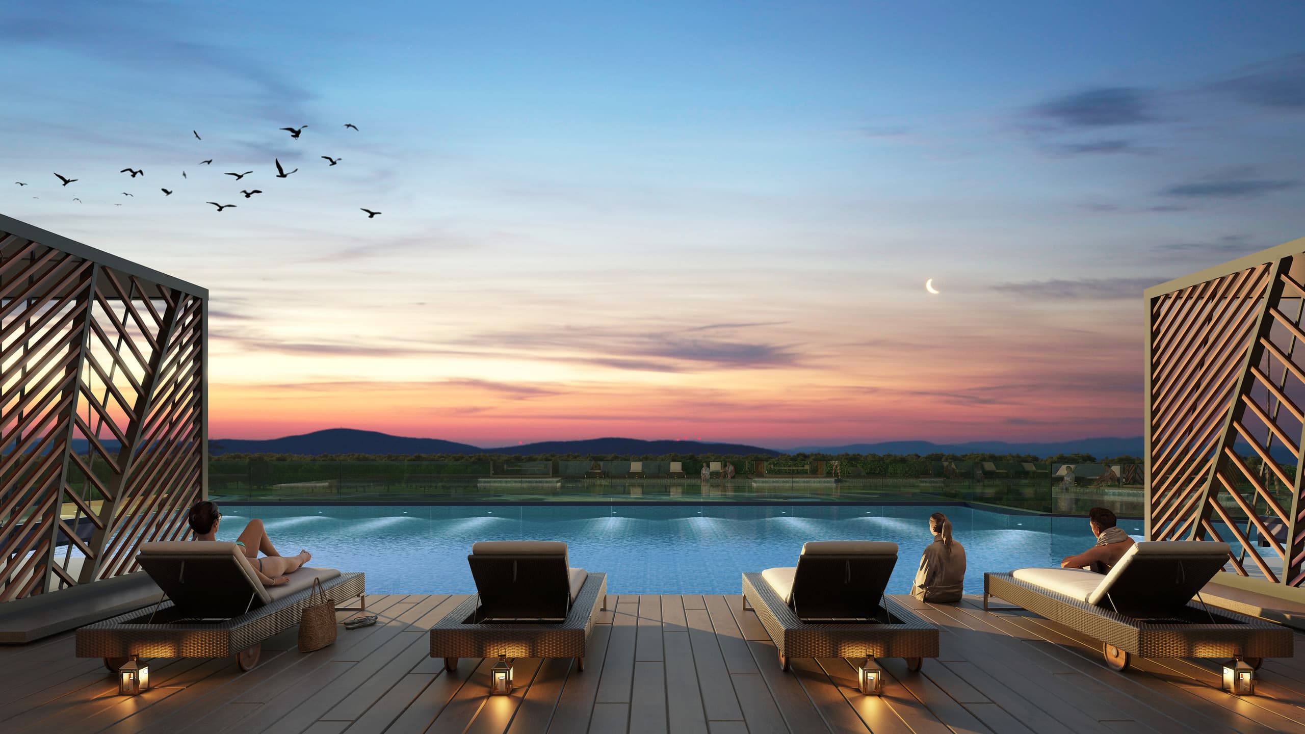 25 metre infinity pool framing the KLCC skyline at KIMORI